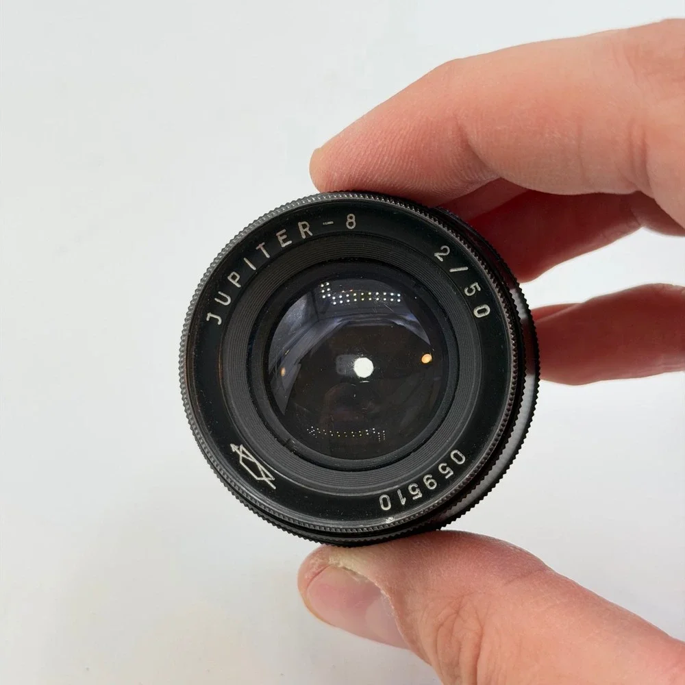 Zorki-4 35mm Rangefinder Camera W/ Jupiter-8 2/50 Lens USSR Vintage Silver Black